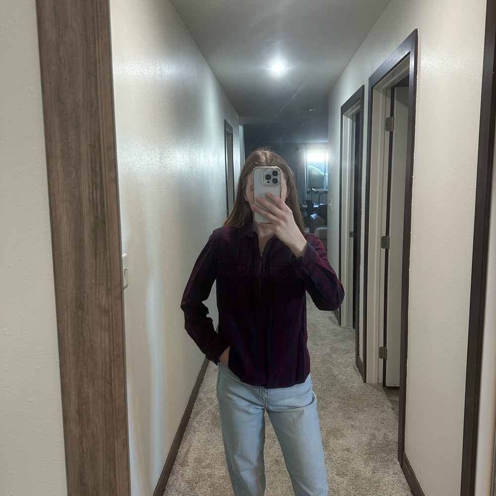 Madewell Women's Mckinney Plaid Zip Front Pullover